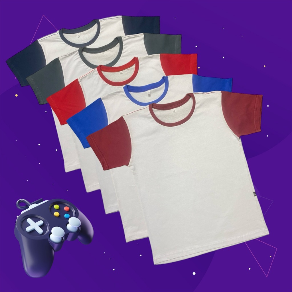 Camiseta 100% algodão infantil e juvenil coloridas básica sem estampa loja de fabrica confortavél