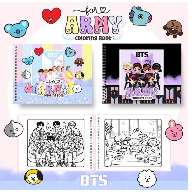 livro colorir BTS são 50 desenhos fofos