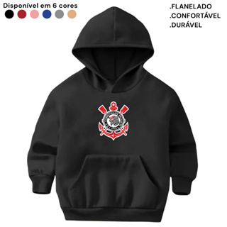 Moletom Infantil Flanelado Canguru Blusa Quentinha Casaco Corinthians Estampado Desenho Frase Time em Oferta na Shopee