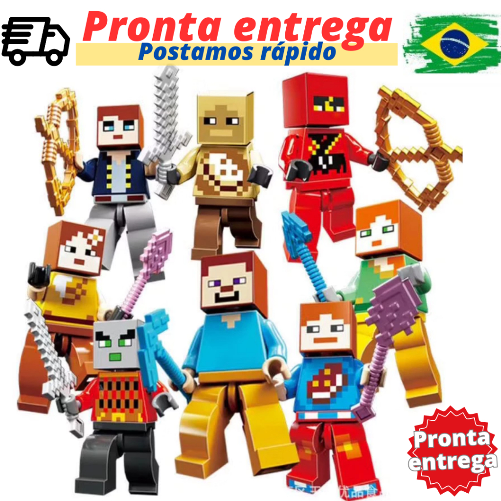 Minecraft Blocos De Montar bonecos brinquedo Minecraft