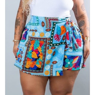 Short Saia Plus Size Saia Com Short Por Baixo