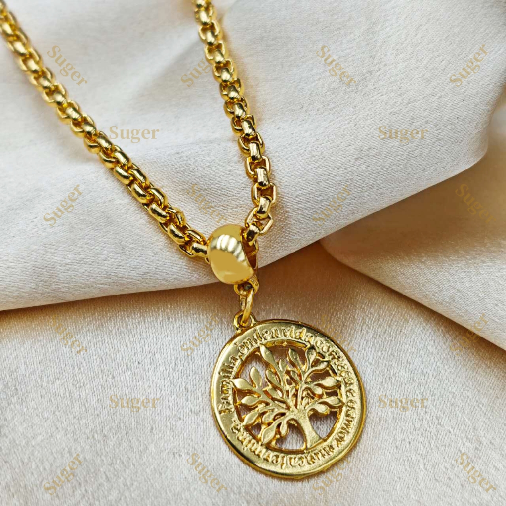 Kit Conjunto Colar pingente Árvore Da Vida banhado ouro 18k Corrente de Feminino Acessórios Femininos necklace em Oferta na Shopee