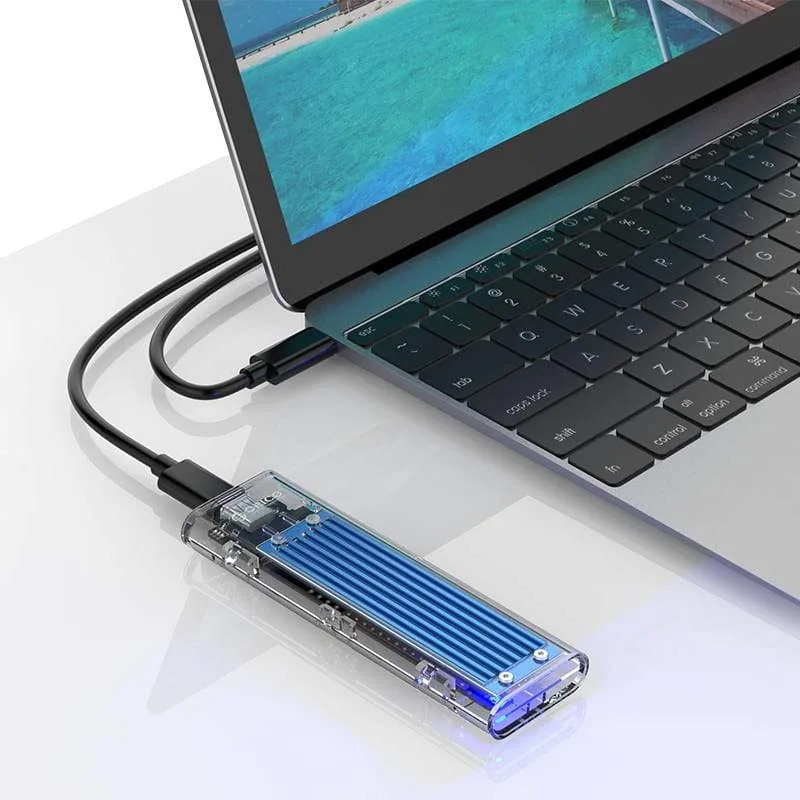Case SSD M2 NVMe Externo Pcie Ngff Sata Usb-c Transparente 2230 2242 2260 2280