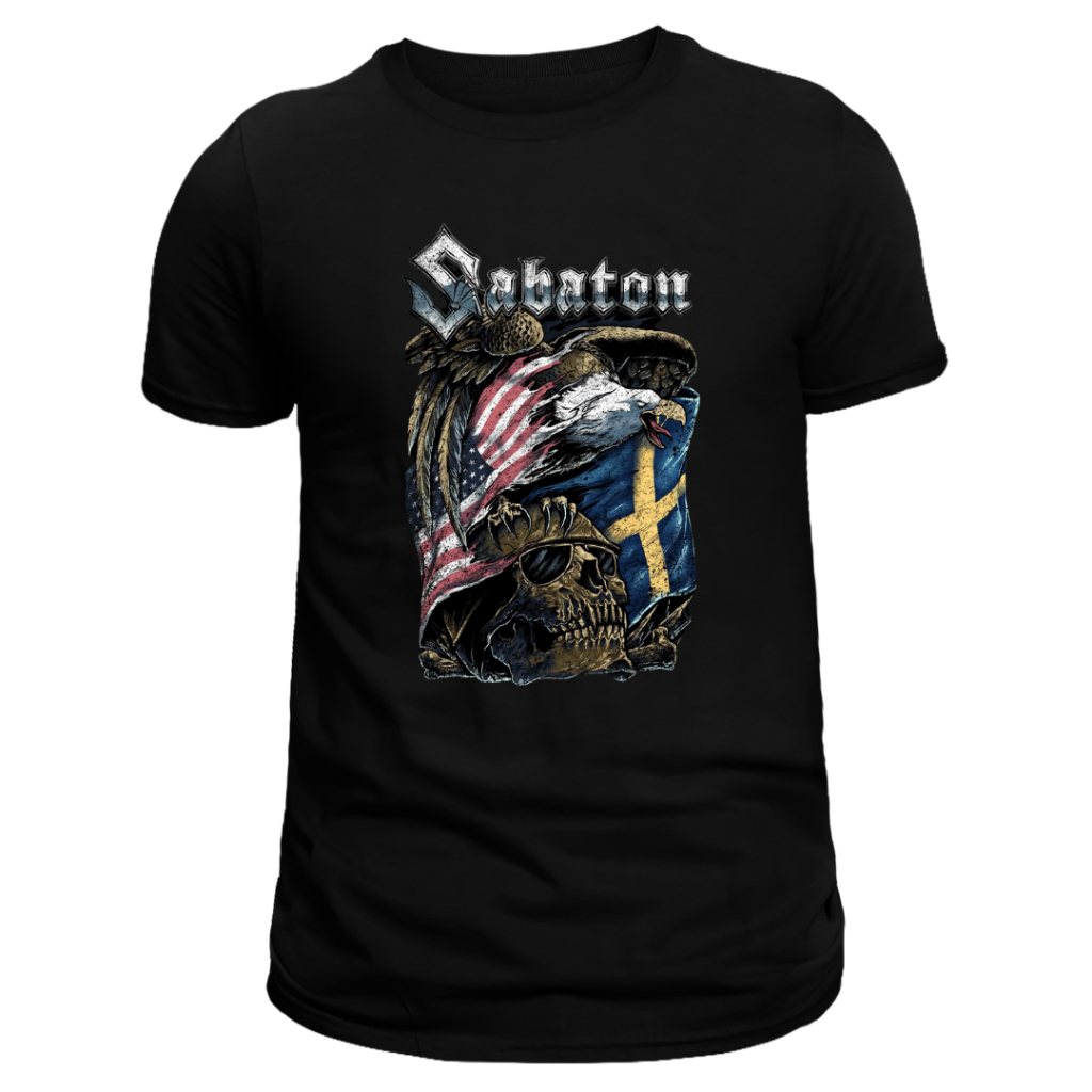 Camisa, Camiseta Banda de Heavy Metal Sabaton, Adulto Infantil,100% Algodão.