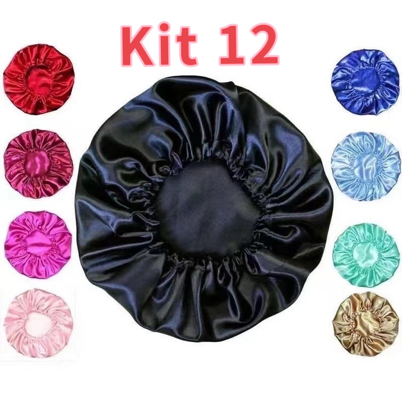 Kit 12/24 Unidades Touca de Cetim Anti Frizz-atacado