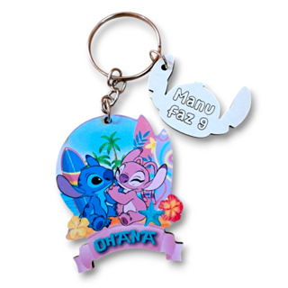 Chaveiro Stitch e Angel Ohana Com Pingente Personalizados Lembrancinha em Oferta na Shopee