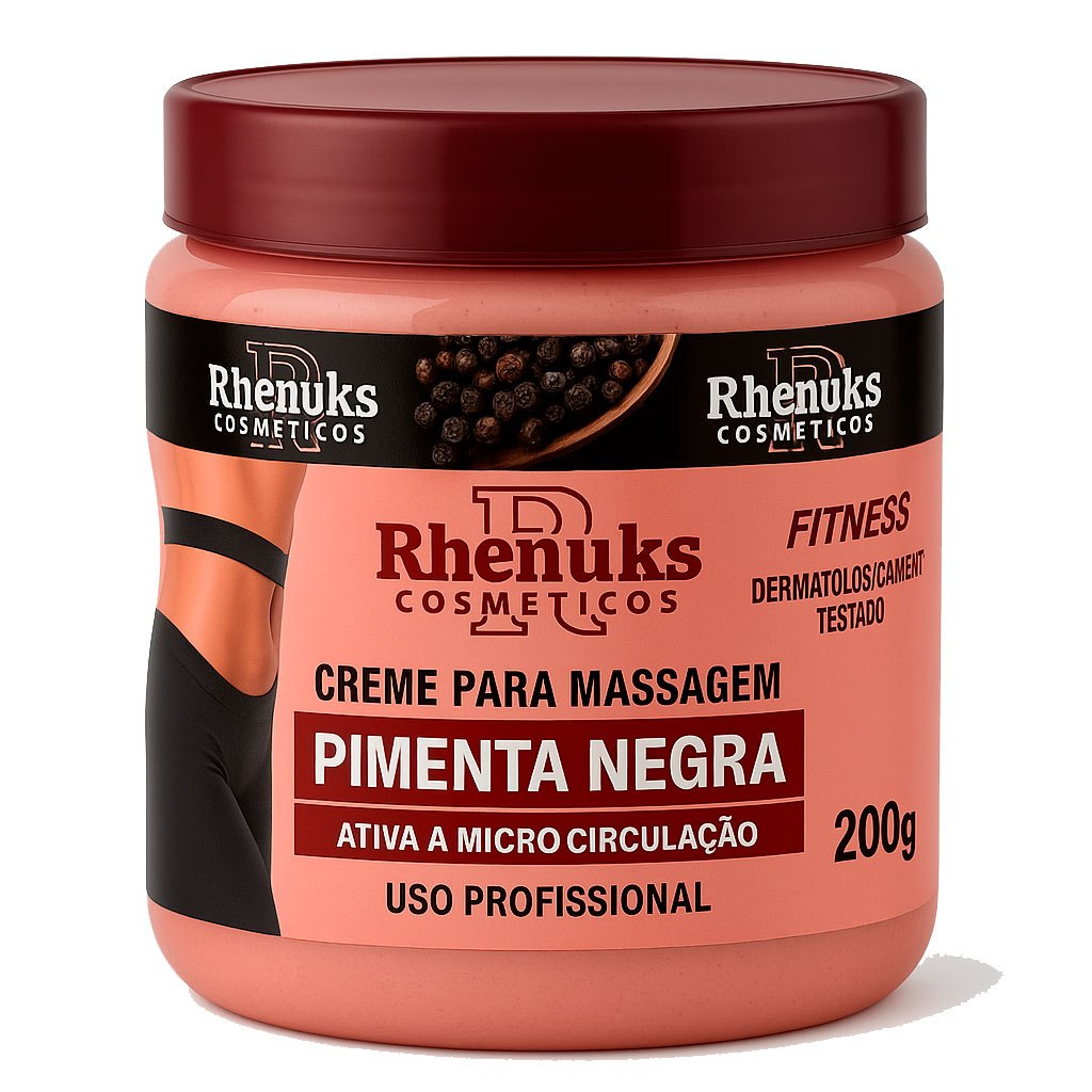 Creme Pimenta Negra Reduz Medidas Combate Celulite e Estrias