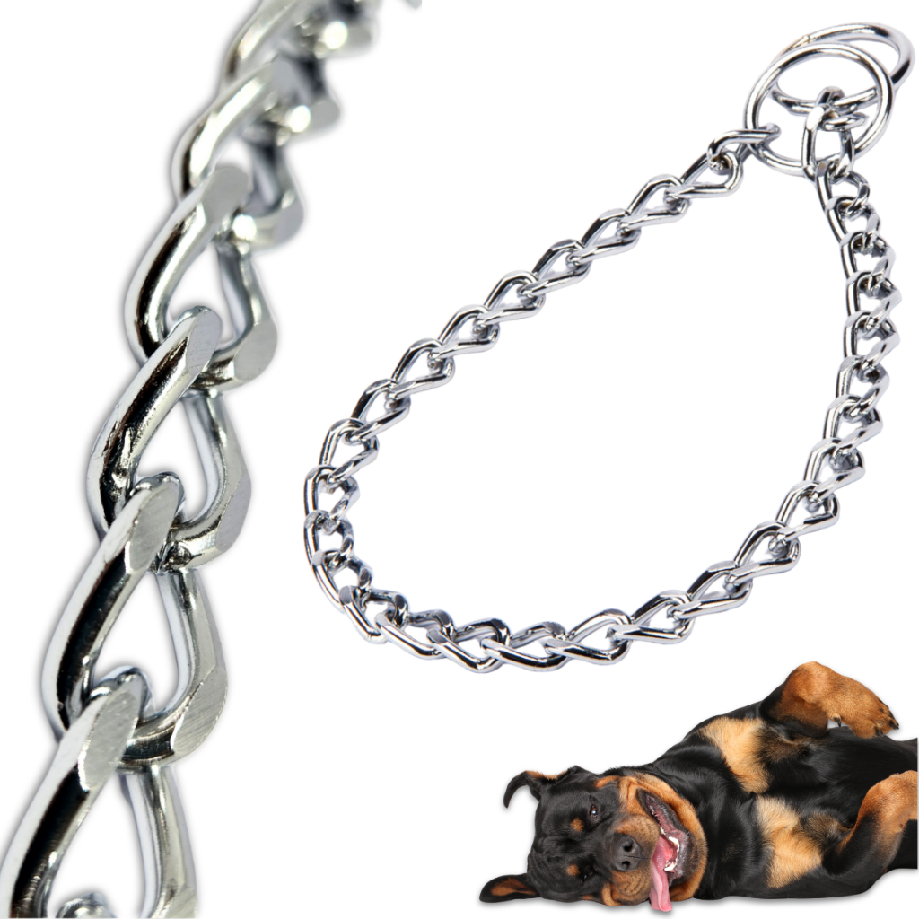 Coleira para cachorro enforcador colar elo chato 3,5mm em Oferta na Shopee
