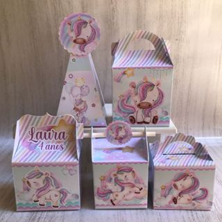 PEGUE E MONTE - Personalizados  Unicórnio - kit festa - lembrancinha - aniversario - caixinhas personalizadas 02