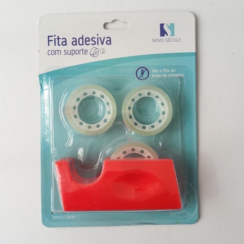Kit De Mini Fita Adesivo Com Suporte +3 Fitas Para Escolar Escritório