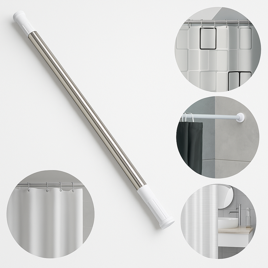 Varão Extensível Cortina  Ajustável Box Banheiro Provador 70cm /2,60cm