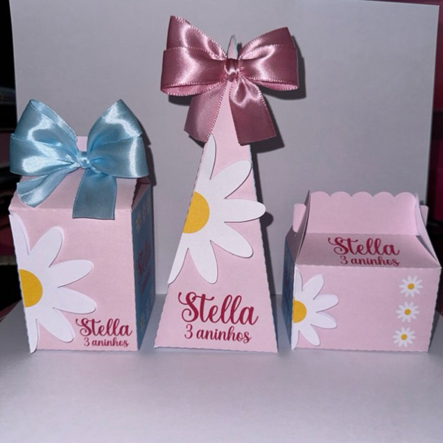 Kit Pegue e Monte Margaridas kit festa lembrancinha aniversario caixinhas personalizadas infantil