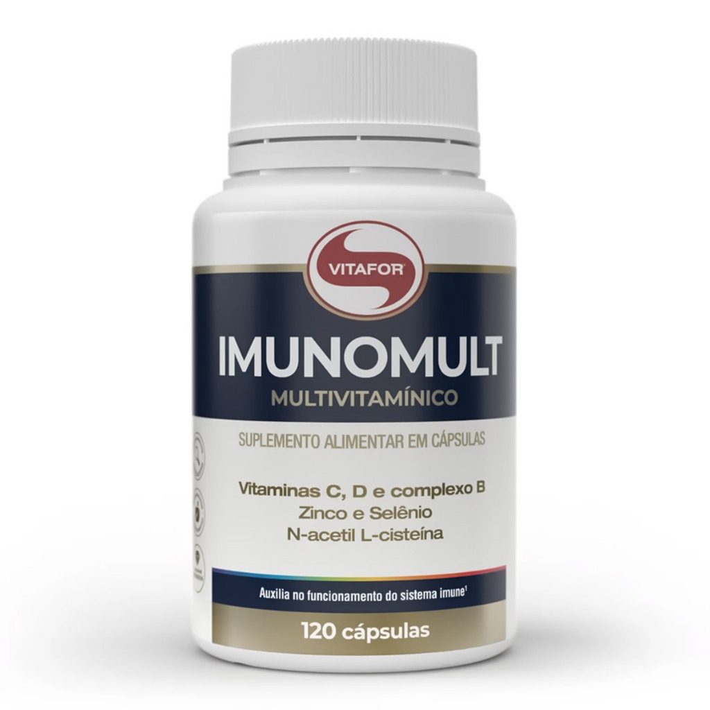 Imunomult Vitafor 120 Capsulas Multivitaminico Imunidade Vitaminas Minerais