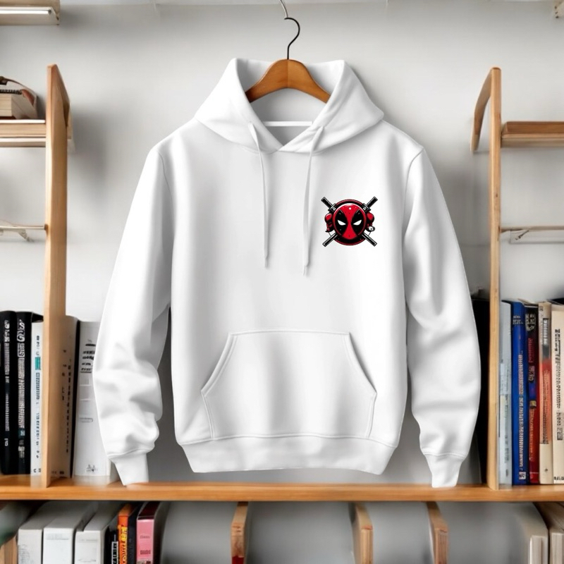 Moletom Canguru Deadpool Capuz Flanelado Heróis Blusa de Frio Inverno Básico