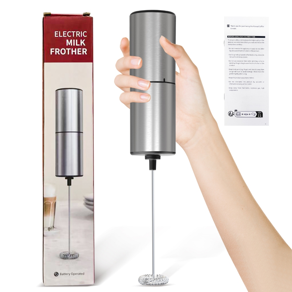 【GENAI】Batedor Misturador Mixer Elétrico para Bebidas Leite Café Clara de Ovos 2 EM 1