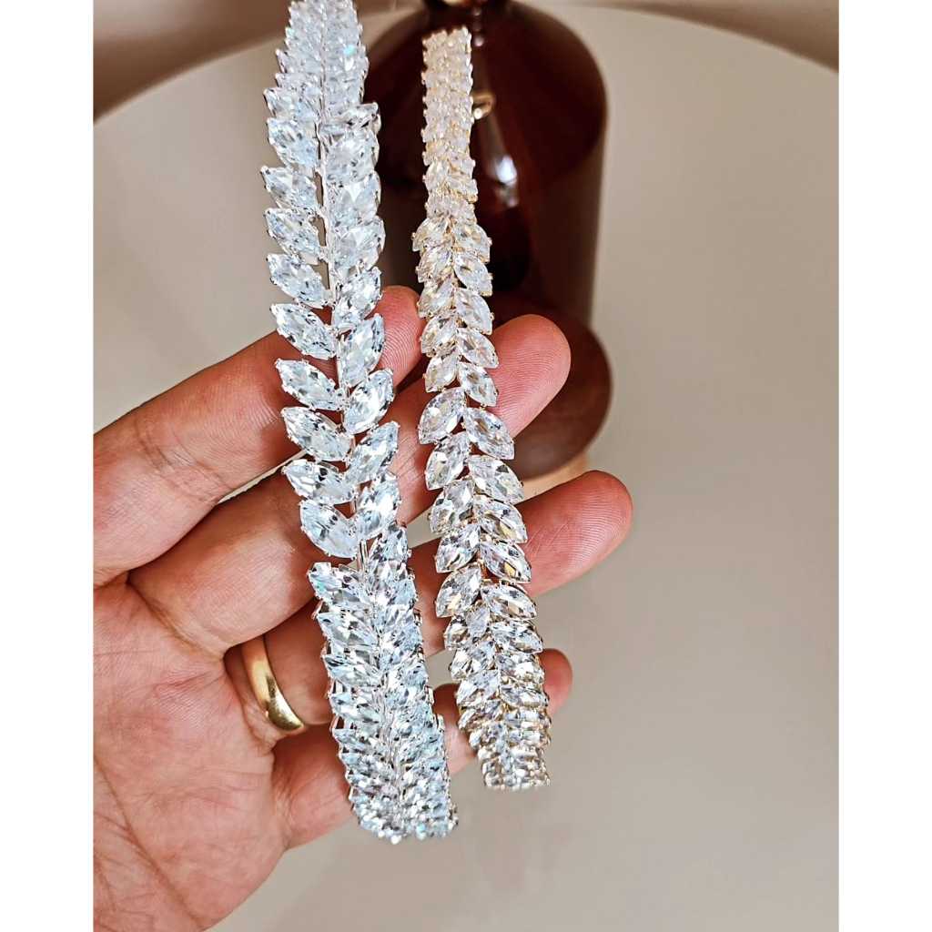 Coroa Tiara Porta Coque Zircônia Prateado Noiva Festa Casamento Festa 15 Anos Delicado Prata & Dourada — imagem 2 de 2