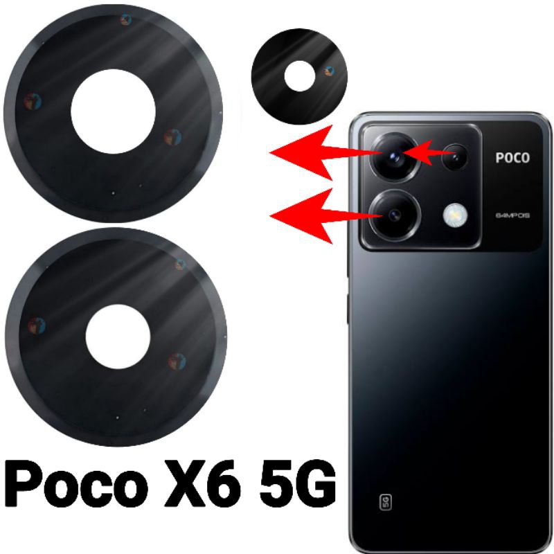 Lente Da Câmera Xiaomi Poco X6 5G Vidrinho Traseiro Vidro da Câmera + Dupla Face