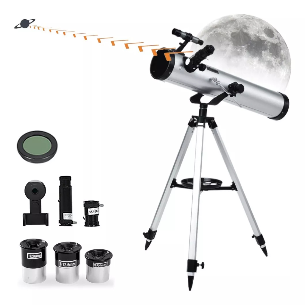 Telescópio Astronômico Terrestre Refrator Luneta 76mm/700mm