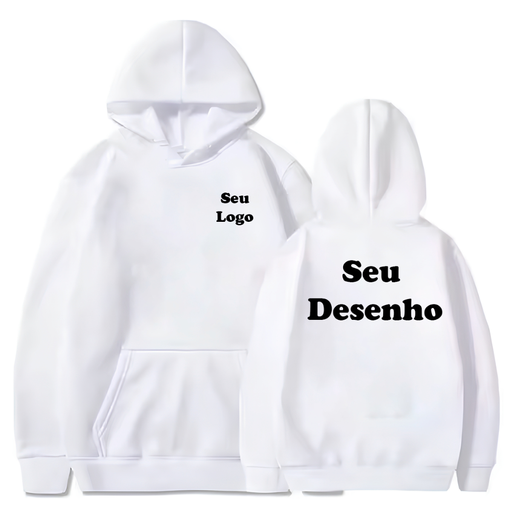 Detalhes do Moletom Personalizado Casual Canguru Capuz Unissex Flanelado Estilo Look Estampado Algodão Inverno