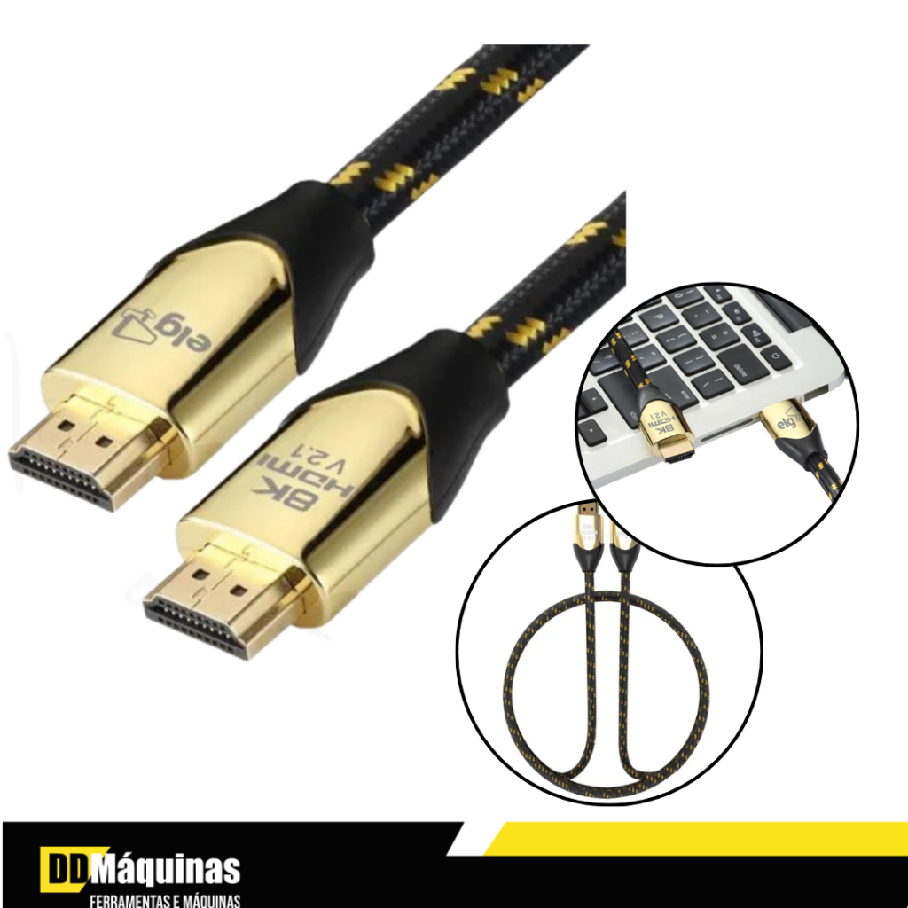 Cabo Hdmi 2.1 Áudio e Vídeo Ultra Hd Speed 2m - ELG