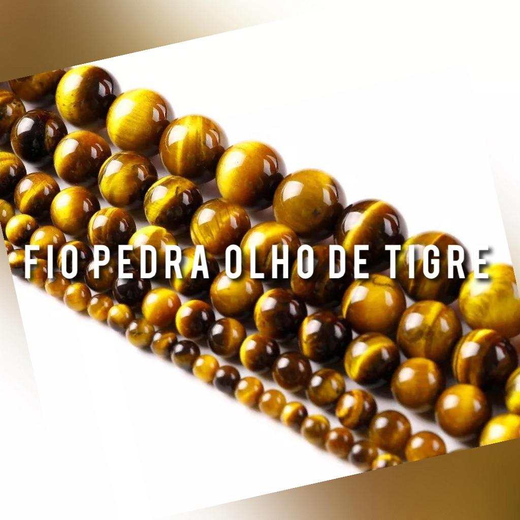 Fio De Pedra Olho De Tigre 4mm/6mm/8mm/10mm - 40Cm em Oferta na Shopee