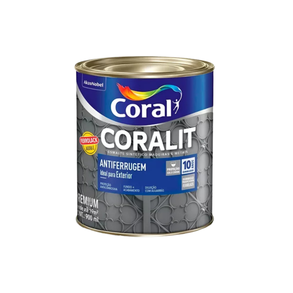 Tinta Coral Coralit Antiferrugem Brilho 900ml - Cores em Oferta na Shopee