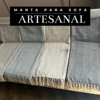 Manta Sofá/Cama em Algodão – Decoração Aconchegante – Tamanhos 1,40x1,70m ou 1,20x1,40m em Oferta na Shopee