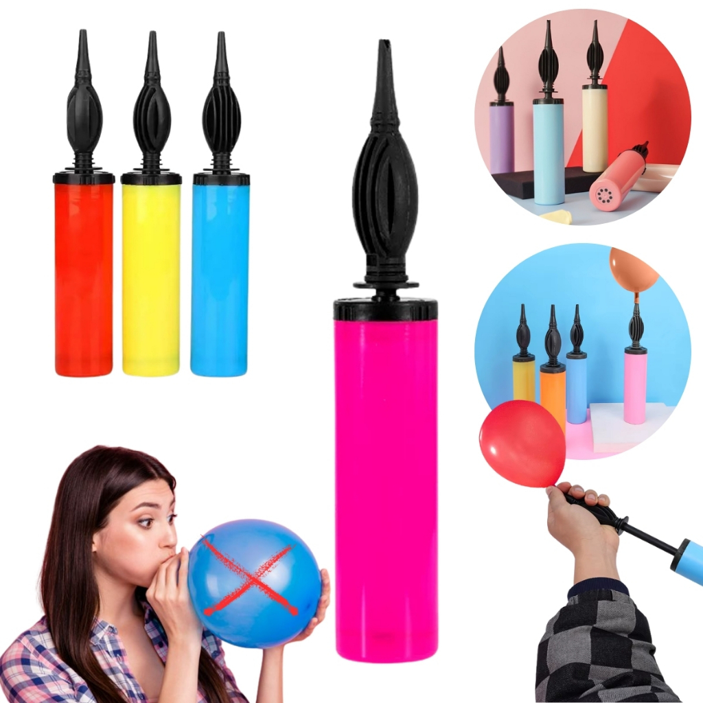 Bomba de Ar Manual Para Encher Bexigas Inflador De Balões Festa