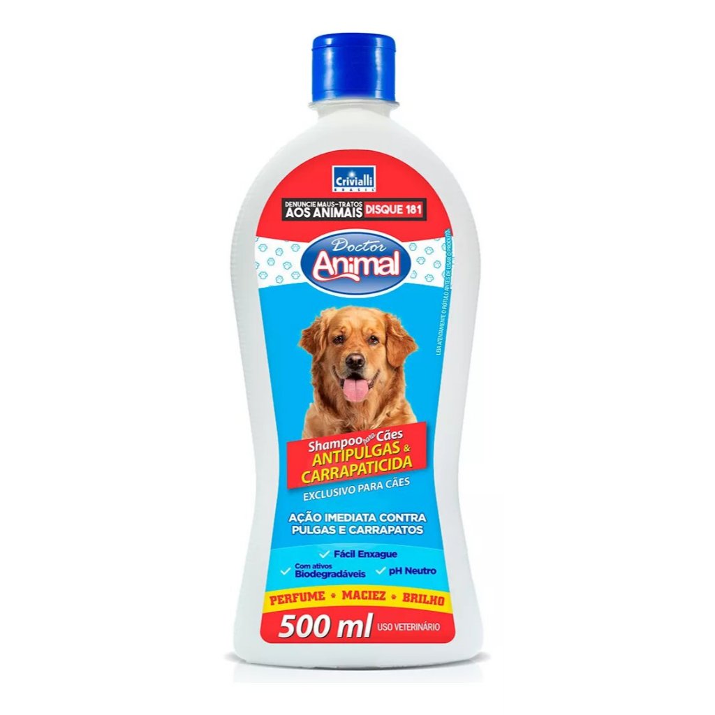 Shampoo Antipulgas E Carrapaticida Para Cães 500ml Doctor Animal