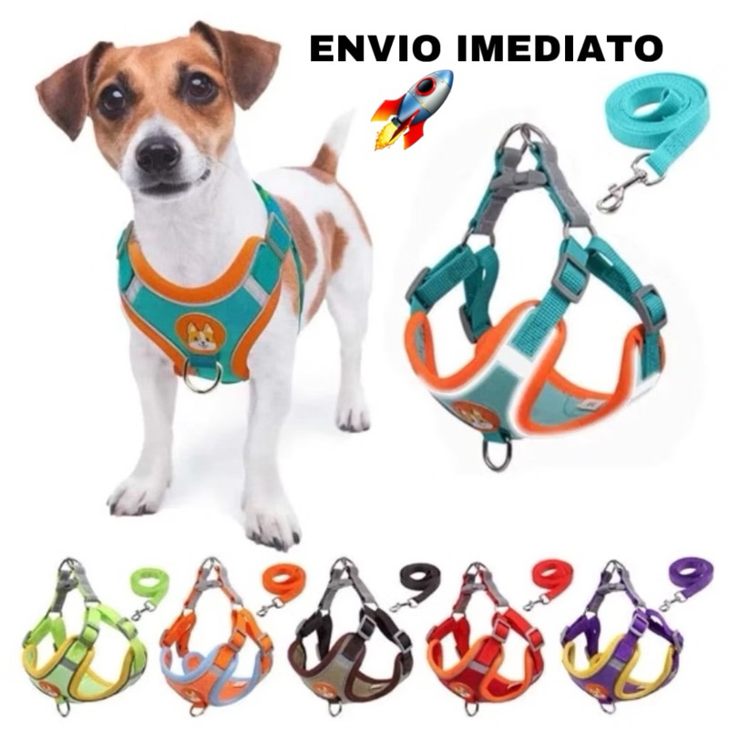 Coleira Peitoral Cachorro E Gato, Conjunto De Guia + Coleira Tipo Colete Para Pet Pequenos E Médios