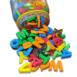 Pote De Letras E Números C/ Imã Magnéticas em EVA Aprendizado para Crianças Educativo - 108 Peças em Oferta na Shopee