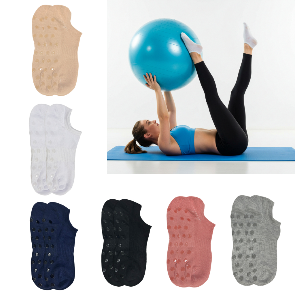 Kit 12 Pares de Meias de Yoga Antiderrapante para Pilates e Aeróbica Moda Feminina Fitness Interior em Oferta na Shopee