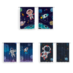 Cortina Sublimada Decore Seu Lar Estilo e Qualidade Estampas Diversas Astronauta