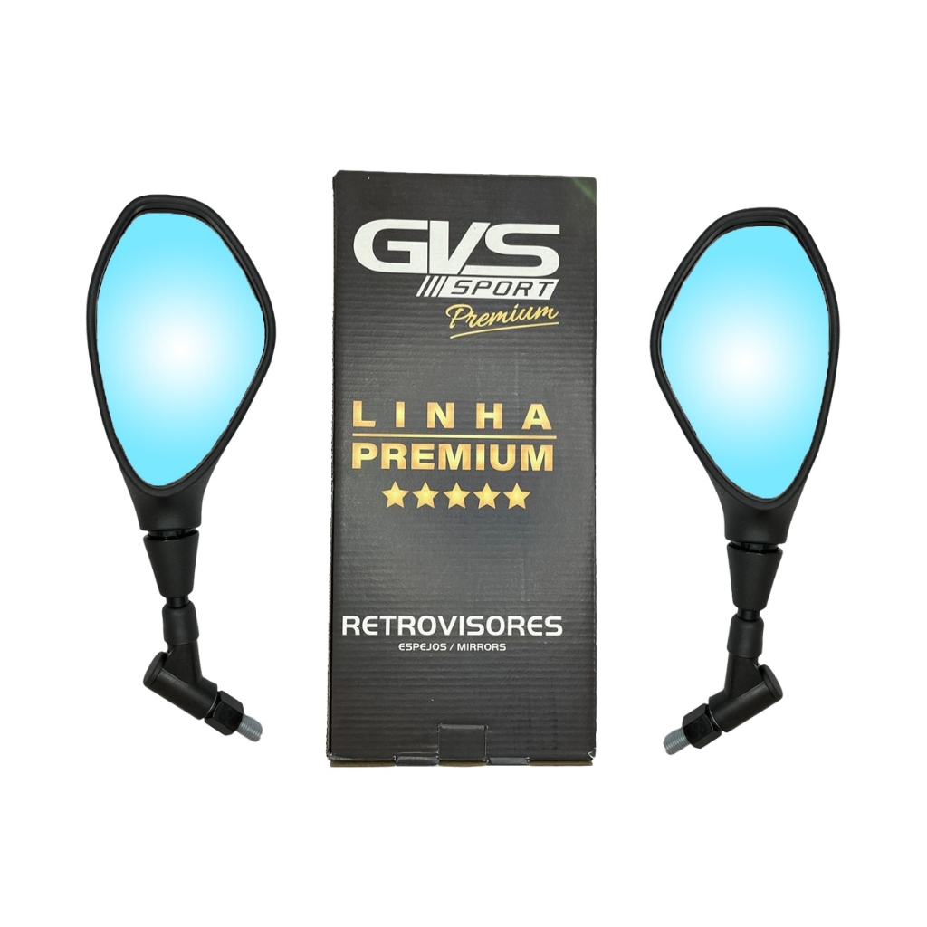 Retrovisor F800 PARA MOTO HONDA LEAD- ELITE 125 Rosca Honda Giro 360 Gvs Lente Convexa Azul + ADAPTADOR M8 PARA M10 PAR em Oferta na Shopee