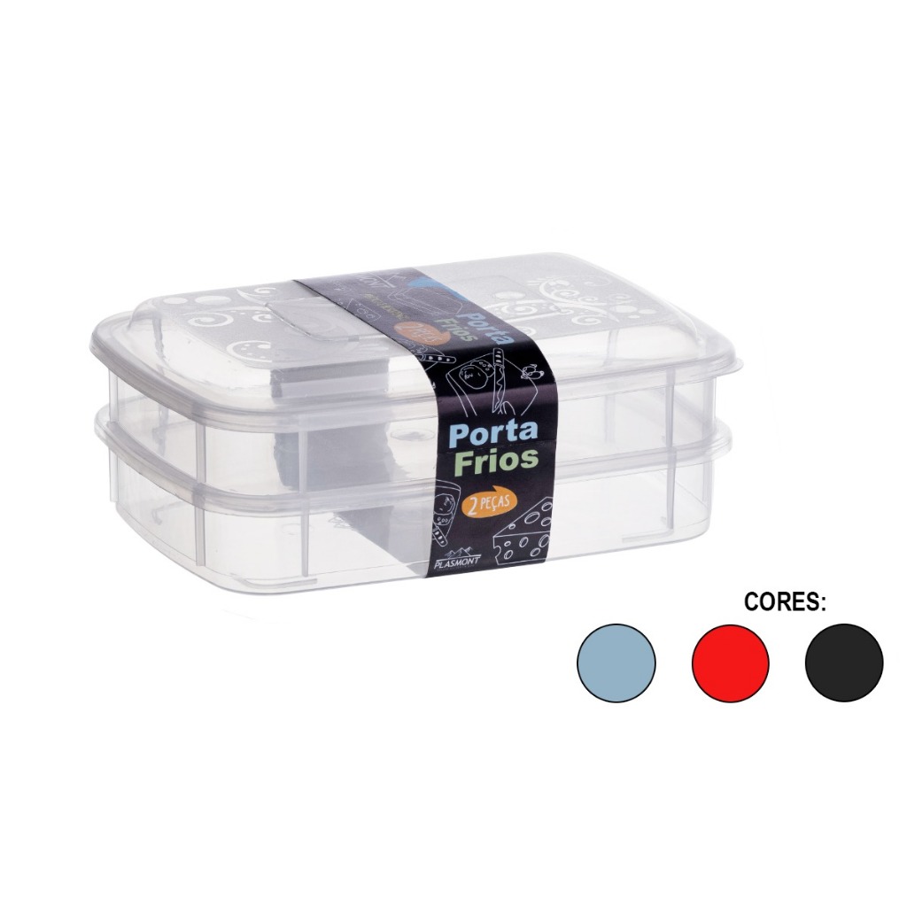 Porta Frios Hermético Duplo 1000ml Pote Mantimentos Cozinha Geladeira