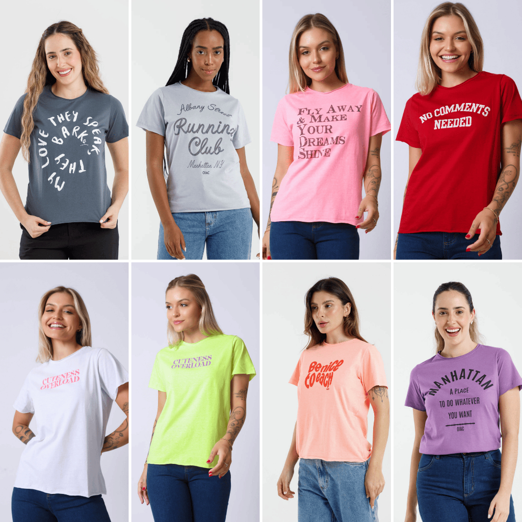 Blusa Feminina Manga Curta Estilo Blogueira TS021-C28