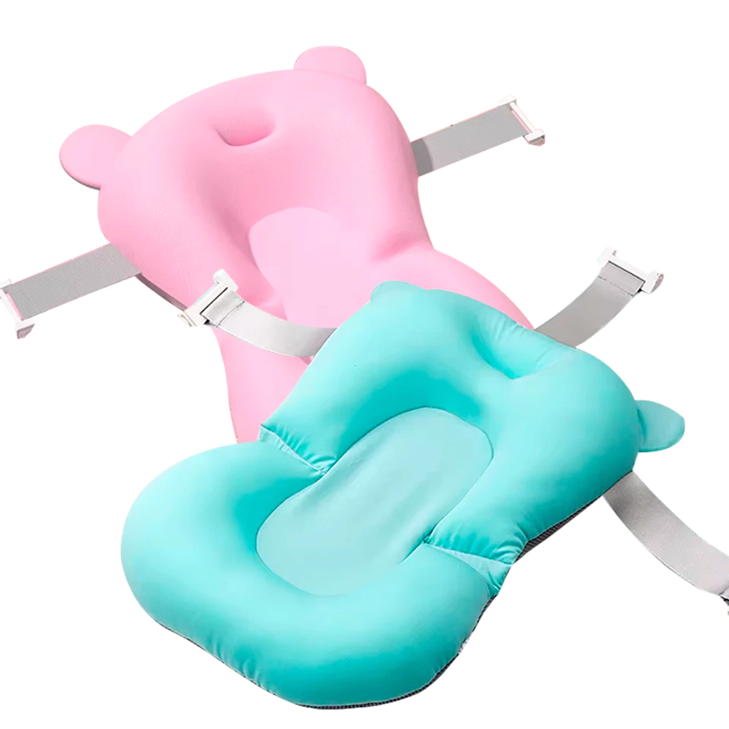Almofada Banho Bebê Banheira Flutuante Recém Nascido Alça Baby Fecho Engate