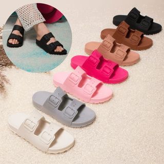 Sandália Feminina Papete Birken de Fivela Sola Tratorada Antiderrapante Estilo e Conforto Lançamento 2025 - Livia