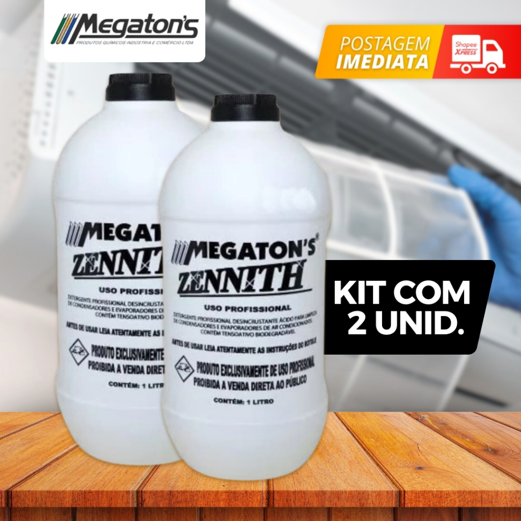 Kit 2 unidades Zennith Produto Detergente Limpeza Ar Condicionado Serpentina 2 lts