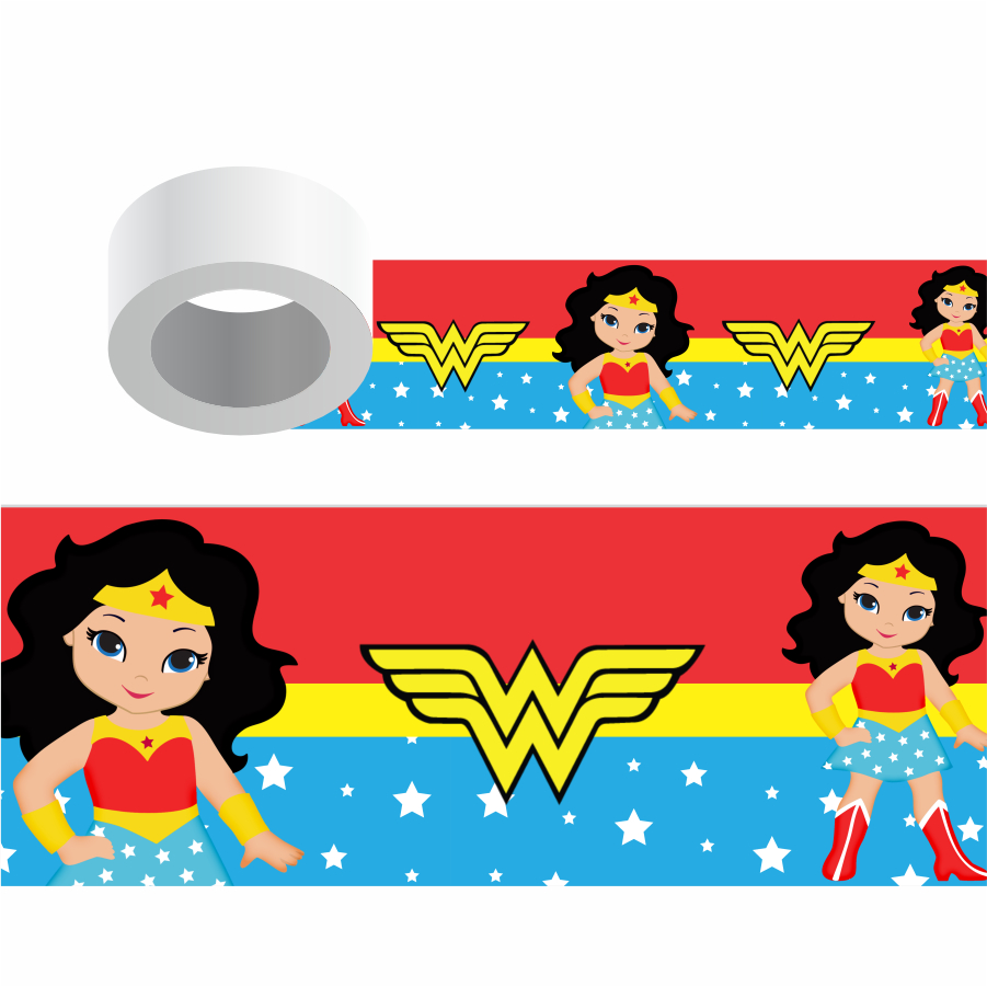 MULHER MARAVILHA FX0.089 - FAIXA ADESIVA PARA PARADE DE QUARTO, INFANTIL, BEBE - kit 2 METROS