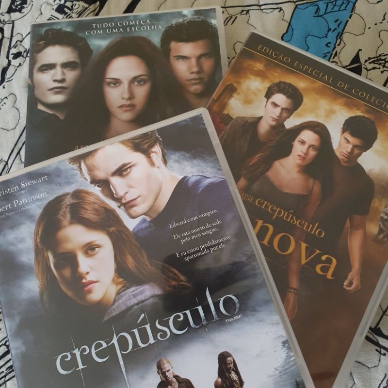 Kit 3 Filmes DVDs A Saga Crepúsculo, Twilight, Lua Nova e Eclipse