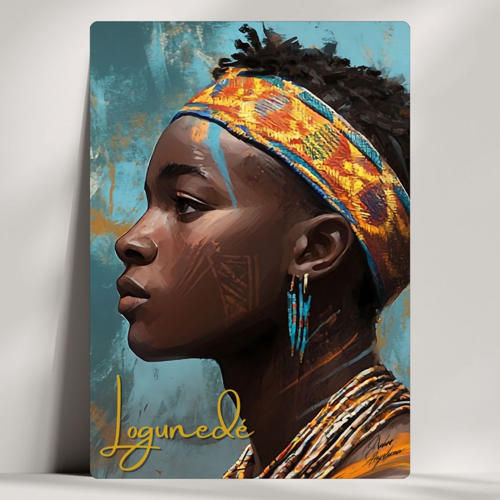 Quadro Decorativo Orixá Logunede - Umbanda Candomblé Oxalá - Coleção Força e Raiz