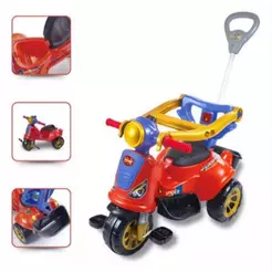 Carrinho de Passeio Maral Avespa Spider Com Empurrador Menina e Menino Triciclo Infantil Completo