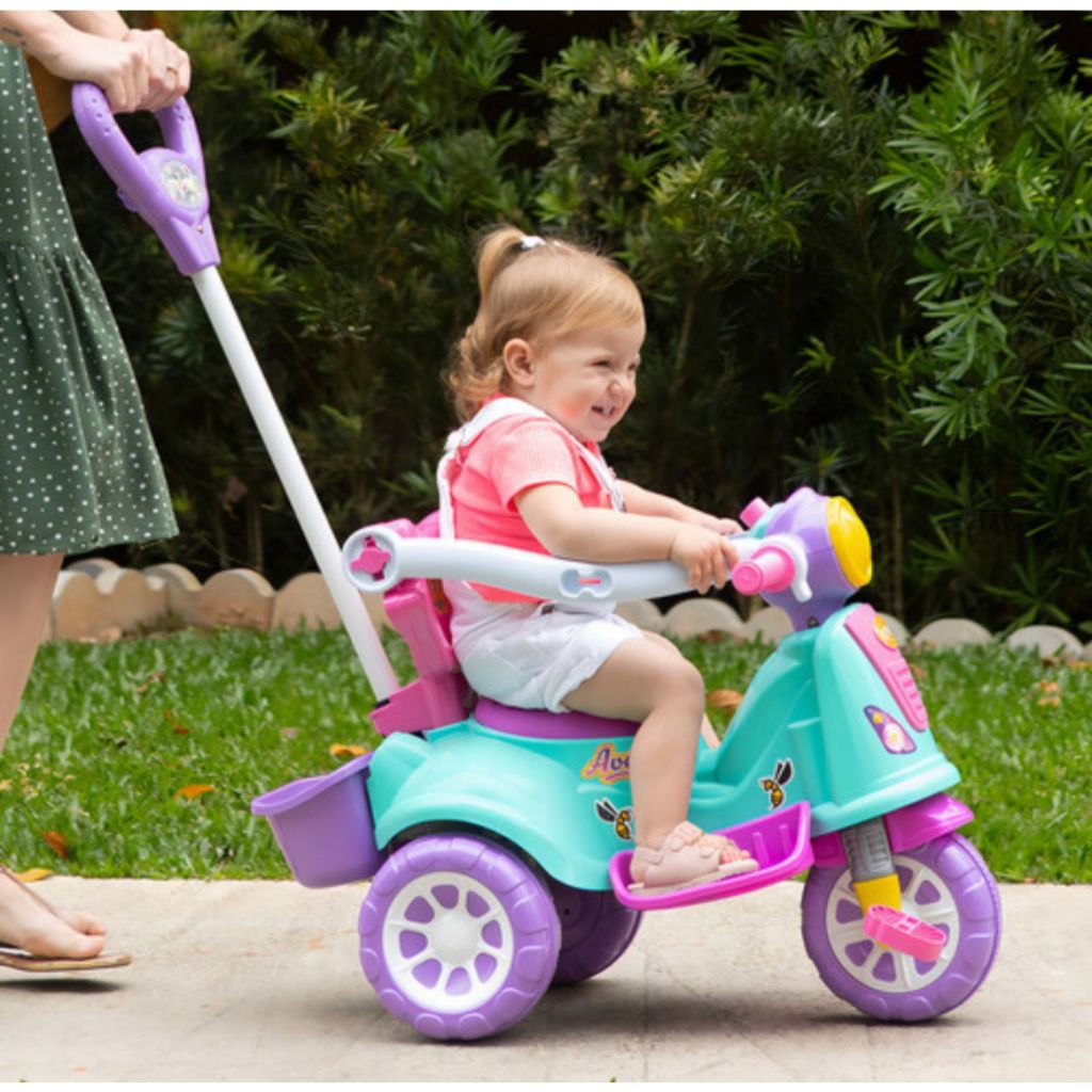 Triciclo Infantil Avespa Maral Com Empurrador Proteção Lateral Pedal Velocipe Completo Diversas Core