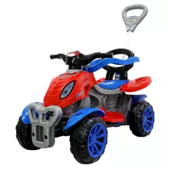 Carrinho de Passeio Maral Quadriciclo Menina e Menino 3 em 1 Velocipede Grande Com Pedal Haste de Empurrar