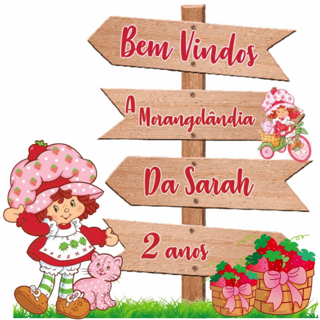 Display MDF de chão -  Moranguinho mod3 (INFORME NOME NO CHAT AO VENDEDOR) em Oferta na Shopee