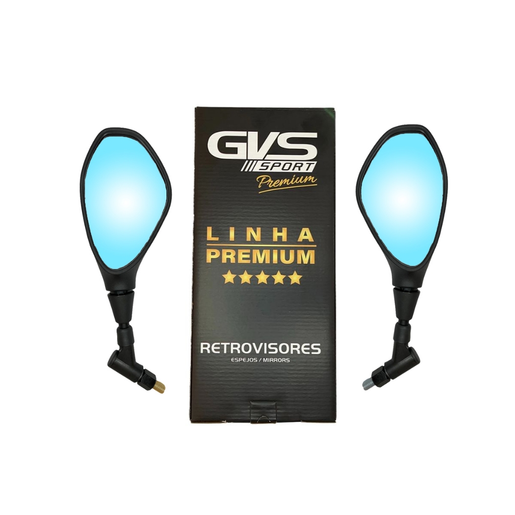 Retrovisor F800 Rosca Moto Yamaha Giro 360 Gvs Original Premium Lente Convexa Azul em Oferta na Shopee