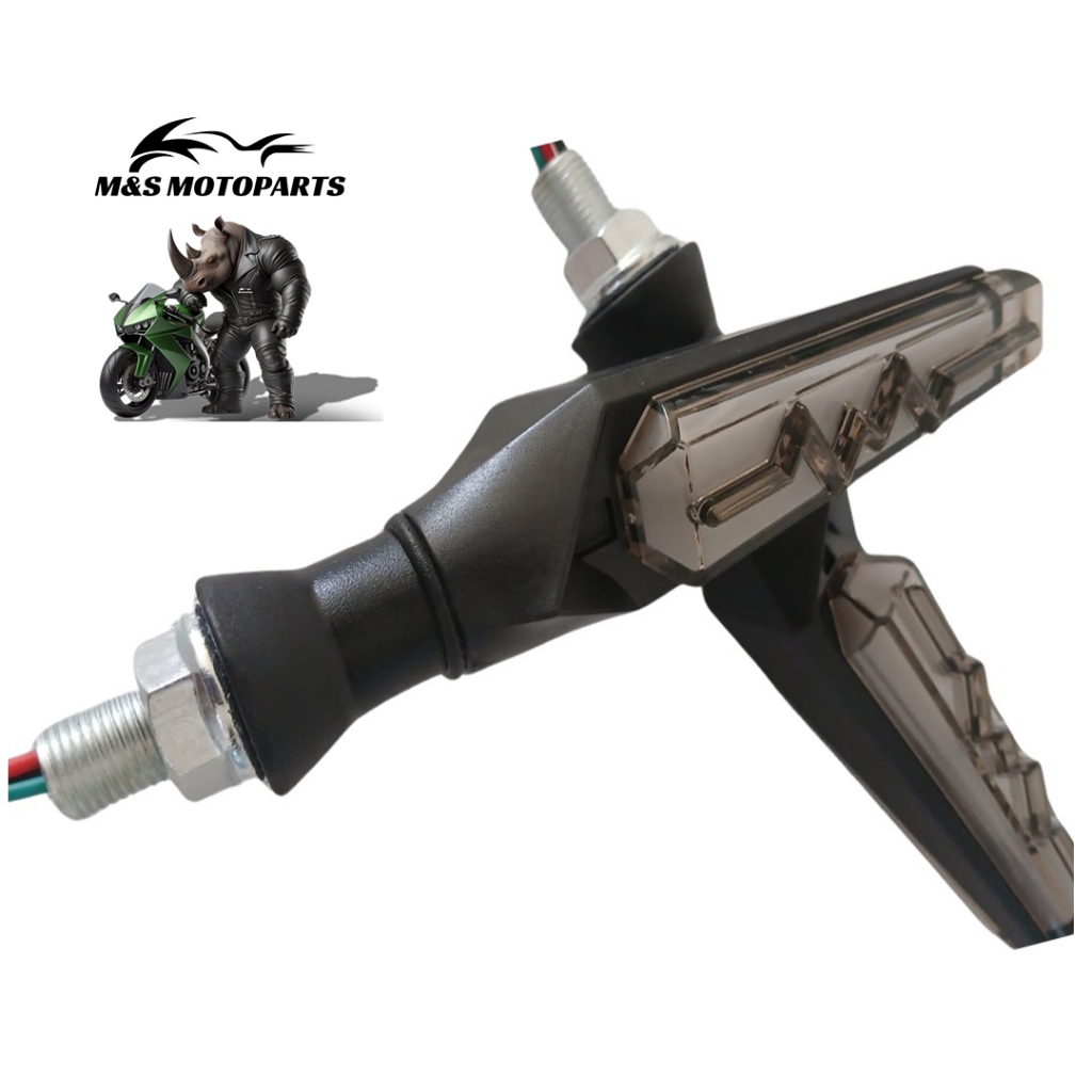 Pisca Moto Led Modelo Sequencial Raio Led 12V Azul - Par