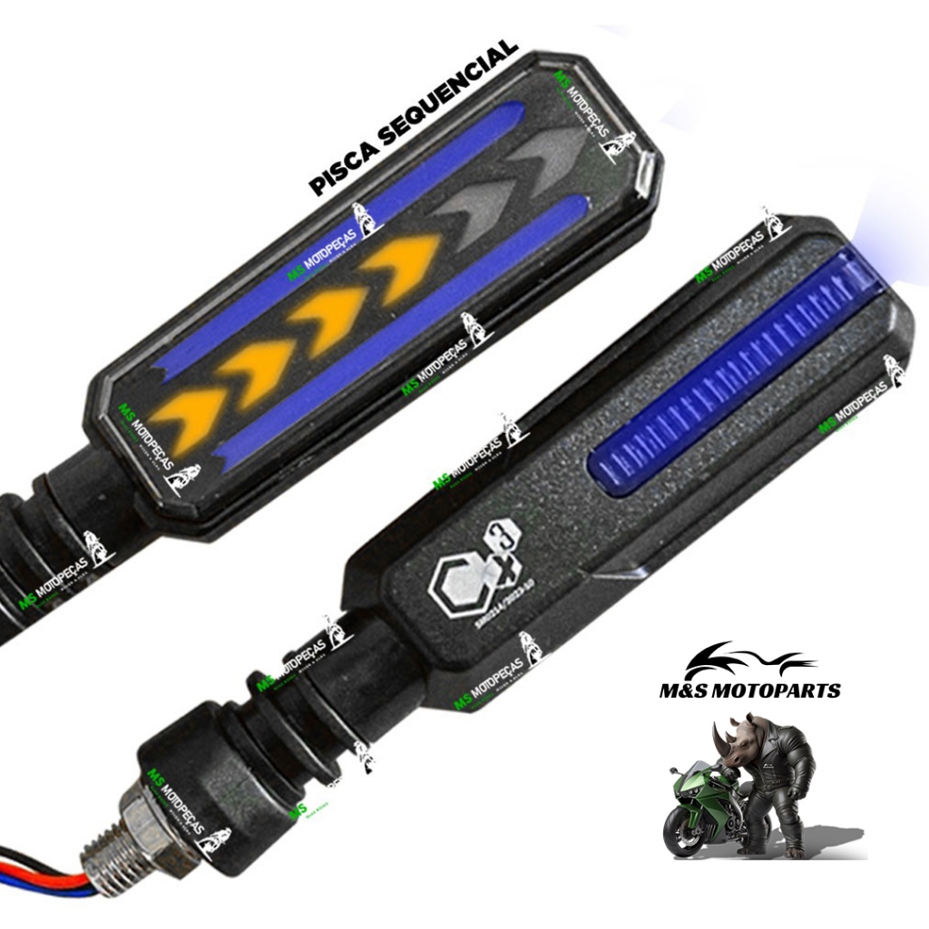 Pisca de Led Esportivo Advantace para Motos Universal