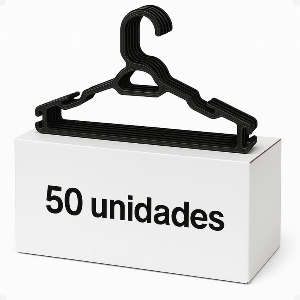 Kit 50 Unidade Cabide Acrílico Preto Resistente Premium Slim Para Lojas em Oferta na Shopee